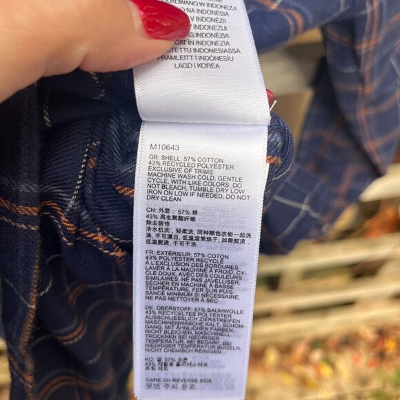 Marmot Women’s Fairfax Boyfriend Midweight Flannel – Navy Plaid (Size M) - Picture 4 of 5